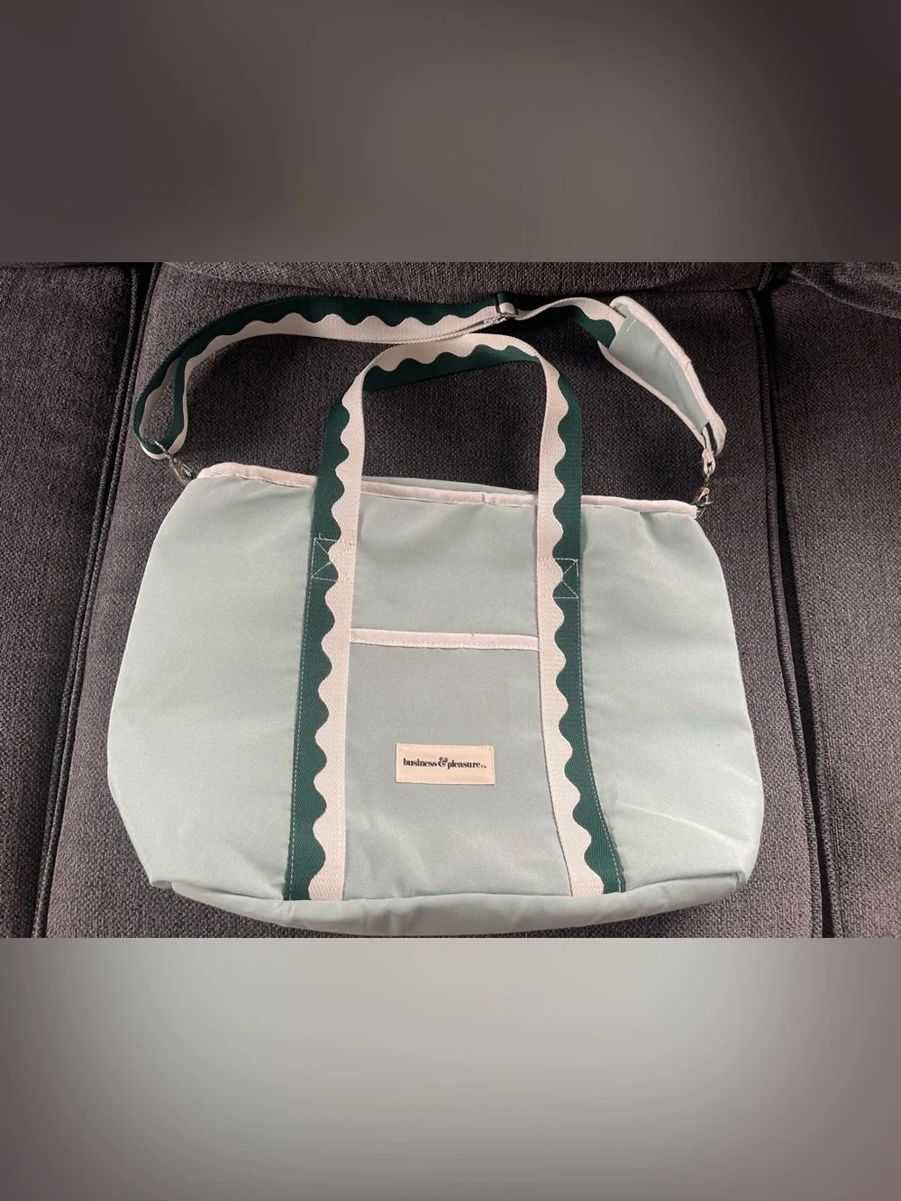 Mint and Green insulated Beach cooler Tote Bag